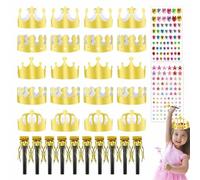 Couronnes Anniversaire Princesse et Roi - Ensemble de Fèves Galette des Rois Disney et Accessoires pour un Anniversaire Chevalier Inoubliable