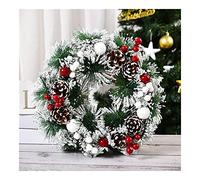 Couronnes Couronne de Noël de 13 Pouces, couronnes de Noël Faites à la Main, décoration de Noël Mixte, décoration intérieure ou extérieure, Couronne Artificielle, décorations de Noël