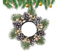 Couronnes d'anneaux pour bougies - Centre de table de guirlande de Noël, bougeoir floral | Décoration de table de Noël pour hiver, fête d'automne, mariage, salle à manger, cheminée, armoire d'escr