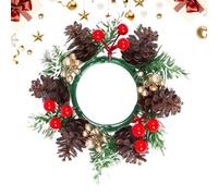 Couronnes d'anneaux pour bougies - Centre de table de guirlande de Noël, bougeoir floral | Décoration de table de Noël pour hiver, fête d'automne, mariage, salle à manger, cheminée, armoire d'escr