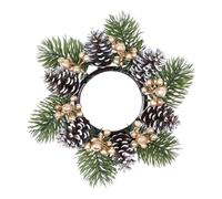 Couronnes d'anneaux pour bougies - Mini décoration florale de bougeoirs verts, centre de table en feuillage artificiel | Anneau rustique d'accent de table, guirlande décorative de mariage, arrangement