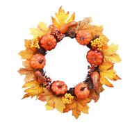 Couronnes d'automne | Couronne décorative d'automne pour porte | Guirlande décorative d'Halloween Rustique Saisonnière Noël Fêtes Porche Extérieur Hiver