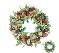 Couronnes d'automne | Guirlande de feuilles et de baies de 48 cm - Couronne d'automne artificielle - Pour extérieur intérieur fenêtre Thanksgiving Halloween Vacances Maison