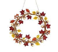 Couronnes d'automne Panneau Mural Bienvenue Bois Gland érable 28 cm | Couronne Pour Thanksgiving Pour Invités Jardin Portail Intérieur Extérieur Cheminée