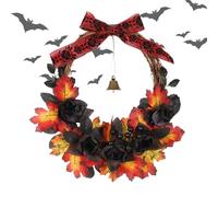 Couronnes d'automne pour Porte d'Entrée,Décoration pour Fenêtre Intérieure - Couronne De Fête Décorative 40 cm avec Feuilles D Érable et Baies pour Halloween en Cuisine Cheminée Porche et