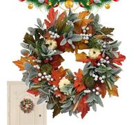 Couronnes d'automne pour Porte D'Entrée,Guirlande de Moisson Automnale | Couronne Feuilles d'Érable Décor Halloween Action de Grâces Porte Porche Cheminée Cuisine Fenêtre Table |