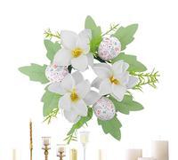 Couronnes de bougie d'œuf de Pâques | s pour bougies de Noël en forme d'œuf de Pâques, fleurs artificielles, couronnes pour bougies - Couronne de printemps, guirlande de fleurs