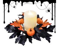 Couronnes de bougies artificielles, couronnes de bougies artificielles - Feuilles décoratives pour réception, décoration d'automne, Thanksgiving