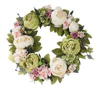 Couronnes de Fleurs de Printemps, Couronne de Pivoine à Pivoine Florale, Eucalyptus Artificiel Feuilles de Ferme couronnes de Ferme, Couronne décorée Pivoine pour la Porte de la Porte de Porte de la