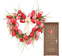 Couronnes De La Saint-Valentin Pour Porte D'Entrée,Décoration de Saison Romantique Style Campagnard | Couronne Florale Décorative pour l'Extérieur | Pour Mur Fenêtre Cuisine Intérieur Extérieur Mariag