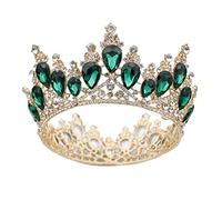 Couronnes de mode Baroque Luxury Crystal Bridal Crown Tiaras Light Gold Diadem Tiaras pour femmes accessoires de cheveux de mariage de mariée (un rouge argenté)