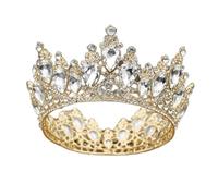 Couronnes de mode Baroque Luxury Crystal Bridal Crown Tiaras Light Gold Diadem Tiaras pour femmes accessoires de cheveux de mariage de mariée (un blanc en or)
