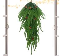 Couronnes de Noël pour la Porte d'Entrée,Décoration Maison en Verdure de Pin,Couronne de Pin Réaliste pour Décorations de Noël - pour Décorations de Fête Porche Terrasse Cheminée Mur Salon Bureau