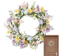 Couronnes De Pâques - Couronne De Pâques Artificielle | Couronne D'œufs Colorée, Artificielle Printanière Avec Brindilles Mélangées, Décoration D'entrée De Ferme, Anneau Mural Saisonnier, Décora