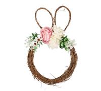 Couronnes de Pâques en Lapin pour Porte d'Entrée,Suspension en Forme de Lapin de Bienvenue,Couronne De Pâques Pour Porte D'Entrée - Pour Intérieur Extérieur Mur Fenêtre Salon Chambre Printemps Fête Ma