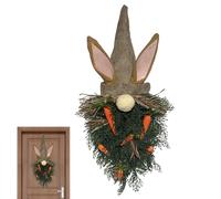 Couronnes de Pâques pour la Porte d'Entrée | Guirlande Artificielle de Style Ferme 53 cm | Couronne de Printemps avec Lapin de Pâques - Décoration pour Fêtes Maison Cheminée Cuisine Porche Mariage