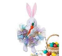 Couronnes de Pâques pour la porte principale, lapin artificiel amusant et réutilisable - Couronne de fête pour décoration de maison au printemps, pour intérieur extérieur, chambre, salon, salle à