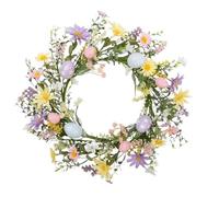 Couronnes De Pâques Pour Porte D'entrée - Couronne De Printemps Colorée En Forme D'œuf, Décoration De Fleurs Artificielles Longue Durée | Couronne De Porte En Brindilles Mixtes, Multifonctionnelle, St