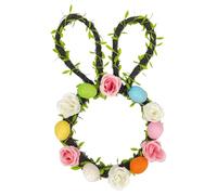 Couronnes de Pâques pour porte d'entrée décoration printanière artificielle | Couronne d'œufs de lapin de Pâques pour patio, porche, maison, salon, entrée, cheminée, extérieur