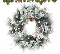 Couronnes de porte de Noël, couronne de Noël pré-éclairée, couronne de Noël en plein air, couronne de Noël, couronne de Noël traditionnelle, grande couronne de porte de Noël, couronne de Noël pour le