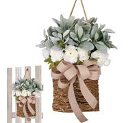 Couronnes de printemps - Installation facile, facile à installer, confortable, porte d'entrée, coronne, panier suspendu, panneau de bienvenue avec décoration bohème | Multipurpose Outdoor Indoor U