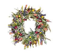 Couronnes De Printemps pour Porte D'entrée, Couronne Artificielles Fleurs Sauvages pour Été, Porte Décorative pour La Porte du Mur De Porte Décor, Décoration De Printemps (40cm)