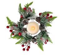 Couronnes Et Anneaux De Bougie De Noël,Centre De Table De Noël - Anneau Décoratif pour Porte-Bougie,Décorateurs d'Intérieur Amateurs de Fêtes Table à Manger Cheminée Foyer Dîner