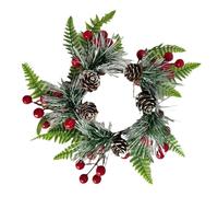 Couronnes Et Anneaux De Bougie De Noël,Décor De Couronne De Noël,Anneau De Bougie Décor pour Bureau - Décorateurs d'Intérieur Amateurs de Fêtes Table à Manger Cheminée Foyer Dîner