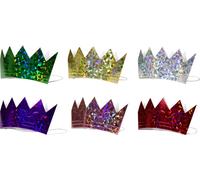 Couronnes holographiques Paier avec ruban élastique Animation de fête 6 pièces multicolores