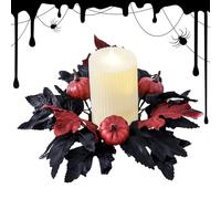 Couronnes pour bougies | Couronnes de bougies faites à la main avec feuilles noires, couronnes pour bougies pour décorations de mariage, cheminées, centres de table