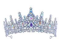 Couronnes pour femmes, diadèmes scintillants en pierre du Rhin, diadèmes en cristal baroque vintage pour accessoires de fête, Mariage, anniversaire, diadèmes de mode de célébration festive (argent)