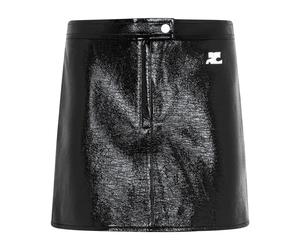 Courrèges - Mini-jupe en vinyle - Femme - Jupes - Noir - Taille: 38 FR