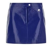 Courrèges - Reedition Vinyl Mini Skirt - Femme - Jupes - Bleu - Taille: 38 FR