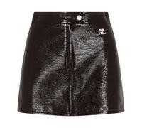 Courrèges - Reedition Vinyl Mini Skirt - Femme - Jupes - Brun - Taille: 34 FR