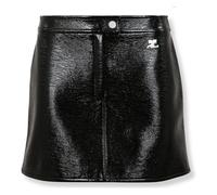 Courrèges - Reedition Vinyl Mini Skirt - Femme - Jupes - Noir - Taille: 36 FR