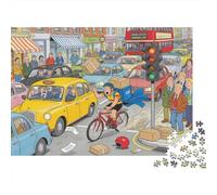 Courrier à vélo dans la Circulation Urbaine Puzzle en Bois Imperméable DIY Puzzles De 1000 Pièces pour Adultes Défi Et Casse-tête Jeux De Stimulants