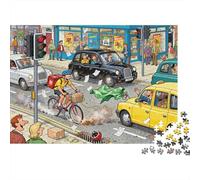 Courrier à vélo dans la Circulation Urbaine Puzzle en Bois Imperméable Puzzles De 1000 Pièces pour Adultes Cadeaux Coloré Jeux Éducatifs