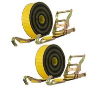 Courroie d’arrimage à cliquet, Lot de 1, 2 ou 3 Sangles à cliquet Robustes, 5/8/10 m Long, avec Crochet en J, Chargement Pouces(2pcs,10mx5cm/32.8'x2)