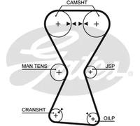 Courroie de distribution 5255XS GATES pour KIA MITSUBISHI HYUNDAI