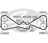 Courroie de distribution 5612XS GATES pour SUBARU FORESTER IMPREZA Break