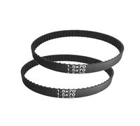 Courroie de distribution d'entraînement 1.5x70, courroie en caoutchouc 70 dents 329.70mm largeur 10mm(2pcs)