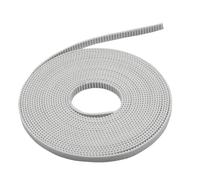 Courroie de poulie de distribution en fil d'acier PU GT2-6 mm, courroie synchrone ouverte en caoutchouc for pièces CNC DIY(White PU Steel Wire,10m)