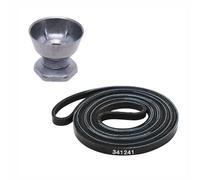 Courroie de tambour de sèche-linge 341241 et poulie de moteur 8066184, pièces de rechange pour moteur de tambour de sèche-linge compatibles avec 2LG5701XKW0 1LE5700XKW0 GEN2000HQ1 3LE5700XKW0