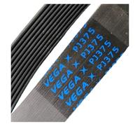 Courroie d'entraînement nervurée 10PJ375, compatible avec les moteurs de tapis roulant de machine à laver(2PCS_10 RIBBED)