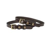 Courroie d'éperons cheval verni double cuir diamant HORKA (x2) Marron TU