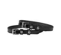 Courroie d'éperons cheval verni double cuir diamant HORKA (x2) Noir TU