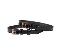 Courroie d'éperons cheval verni double cuir HORKA (x2) Noir TU