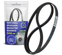 Courroie Machine a Laver Poly V 1163 mm PJ E Code Original 672911 00672911 00351834 00442755 pour Bosch pour Balay pour Siemens 52X5974 pour Brandt pour Fagor - MADE IN EU - MONTERAL