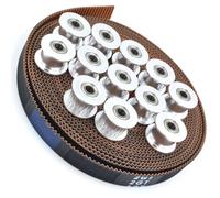Courroie Transmission Pour K1 Pour Kit Maximum 3,5 Mètres 2GT-7.7 RF Courroie Distribution Ouverte 10Pièces 20Dents 2GT Poulie Renvoi Alésage 4Mm Imprimante 3D(Kit,7.7mm-(Silver Idler))