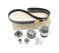 Courroies d'entraînement trapézoïdales, Pompe à Eau 03L198119C avec kit de tendeur de Courroie de Distribution et Galet tendeur pour VW Seat 1.6 TDI / 2.0 TDI 03L198119F (1 Jeu de 6 pièces)